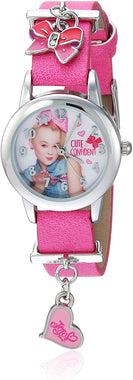 Girls' Analog-Quartz Watch with Leather-Synthetic Strap, Pink