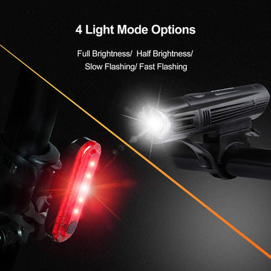 Ultra Bright USB Rechargeable Bike Light Set, Powerful Bicycle