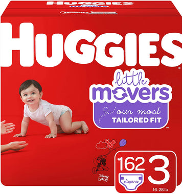 Huggies Little Movers Baby Diapers-Size 3 (162 Count)