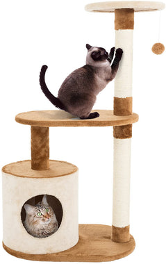 PETMAKER Cat Tree Condo 3 Tier with Condo & Scratching Posts, 37.5