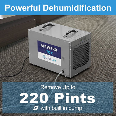 BASEAIRE 220 Pints Crawl Space Commercial Dehumidifier with Pump