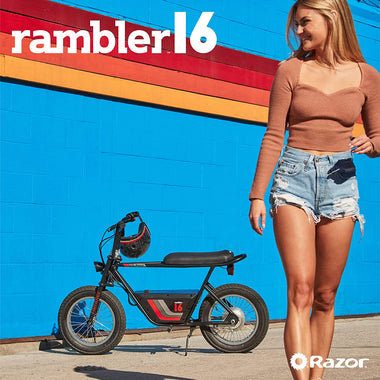 Rambler 16 – 36V Electric Minibike With Retro Style, Up To 15.5 MPH, Up To 11.5 Miles Range