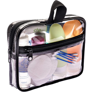 TSA Approved Toiletry Bag 3-1-1 Clear Travel Cosmetic Bag with Handle