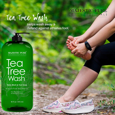 Majestic Pure Tea Tree Body Wash - Formulated to Combat Dry, Flaky Skin - Soothes