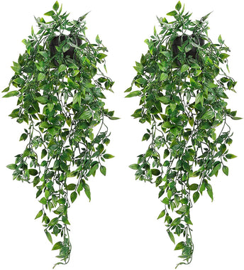Whonline Artificial Hanging Plants Small Fake Potted Plants
