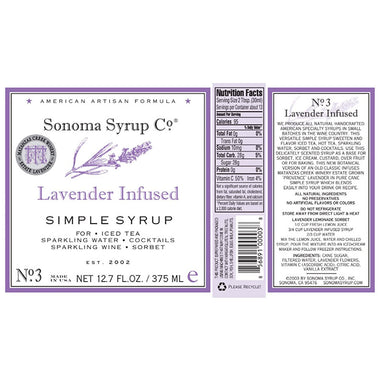 Sonoma Syrup Co Organic Lavender Simple Syrup, 12.7 ounces