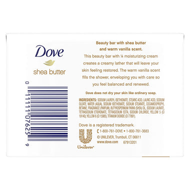 Dove Purely Pampering Beauty Bar for Softer Skin Shea Butter More Moisturizing