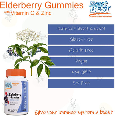 Doctor's Best Elderberry Gummies with Vitamin C & Zinc