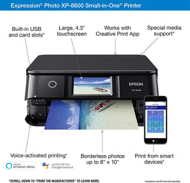 Epson Expression Photo XP-8600 Wireless Color Photo Printer with Scanner