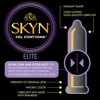 SKYN Elite Non-Latex Lubricated Condoms