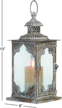 Deco 79 Metal & Glass Lantern