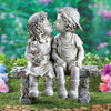 First Kiss Puppy Love, Kissing Couple Garden Sculpture