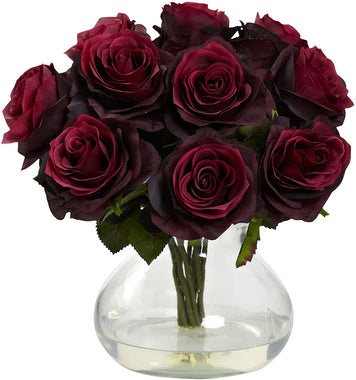 Natural Rose Arrangement with Vase