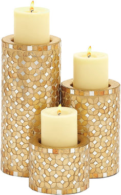 Deco  Metal Mosaic Candle Holder