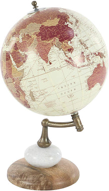 Deco  Wood Metal Marble Globe