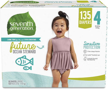 Seventh Generation Baby Diapers - Size 3 (155 Count)