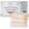 3 Piece Moisturizing Organic Coconut Oil, Shea Butter Bar Soaps