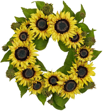 Nearly Natural Sunflower Wreath