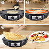Nonstick 12-Inch Electric Crepe Maker - Aluminum Griddle Hot Plate Cooktop