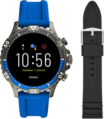 Fossil Touchscreen Smartwatch & 22mm Silicone Watch Band, Black