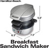 Breakfast Sandwich Maker, Silver (25475A) Silver Single Sandwich Maker