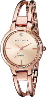 Anne Klein Women's AK/2626RGRG Diamond-Accented Dial Rose Gold-Tone