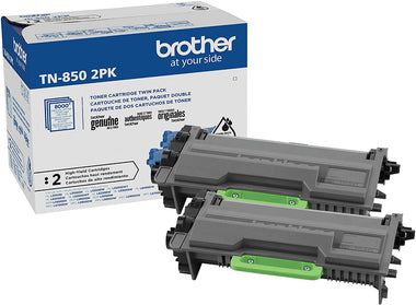 Brother Genuine High-Yield Black Toner Cartridge Twin Pack TN850 2PK