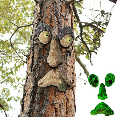 Tree Faces Decor Outdoor Bark Ghost