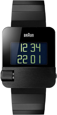 Braun Men's BN0106BKBTG Prestige Digital Digital Display Swiss Quartz Black Watch