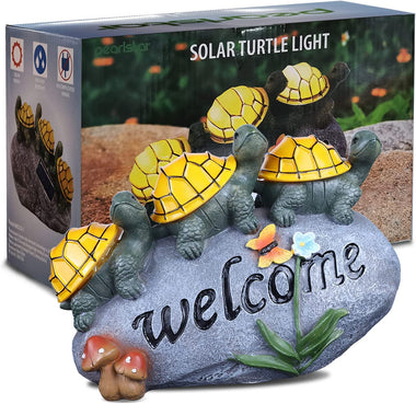 Solar Garden Statue Turtle Outdoor Lights