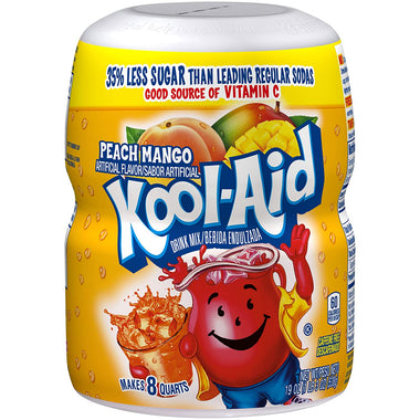 Kool-Aid Peach Mango Powdered Drink Mix (19 oz Canister, Pack of 4)