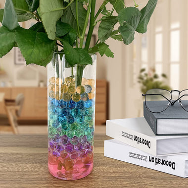 2 Pieces Plastic Vases Cylinders, Vase Filler Water Gel Beads Plant Vases, Decorative Centerpieces for Home or Wedding, Non-Breakable Plastic, Clear (Size : 2.4"X 2.4" X 6")
