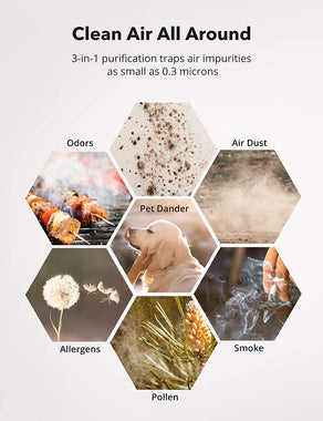 TaoTronics HEPA Air Purifier for Home, Allergens Smoke Pollen Pets Hair