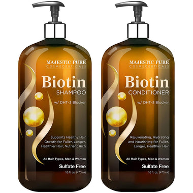 MAJESTIC PURE Biotin Shampoo and Conditioner Set with DHT Blocker Complex