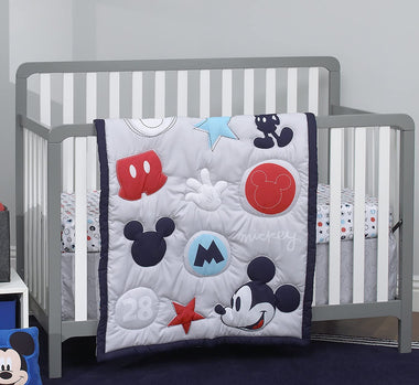 Disney Amazing Mickey Mouse 3 Piece Nursery Crib Bedding Set