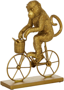Deco Gold Resin Eclectic Monkey Sculpture