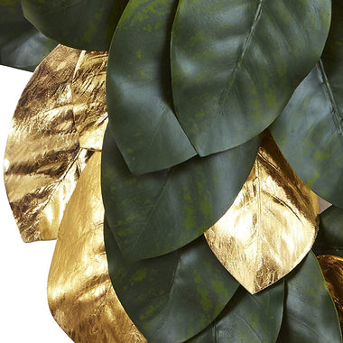 Nearly Natural Golden Leaf Magnolia Wreath