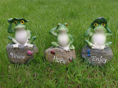 Frog Garden Statues – 3 Pack 5 Inch Ornaments