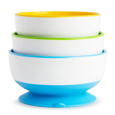Munchkin Stay Put Suction Bowl, 3 Pack