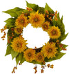 Nearly Natural Golden Sunflower Wreath