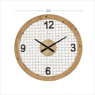 Deco 79 Natural Wood Wall Clock
