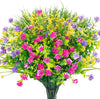 AGEOMET 9pcs Artificial Flowers Outdoors UV Resistant Plastic Flower