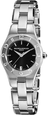 Baume & Mercier Women's 10010 Linea Black Dial Stainless Steel Watch