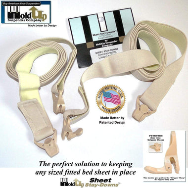 Hold-Up Brand Crisscross Fitted Sheet Strap Stay-Downs