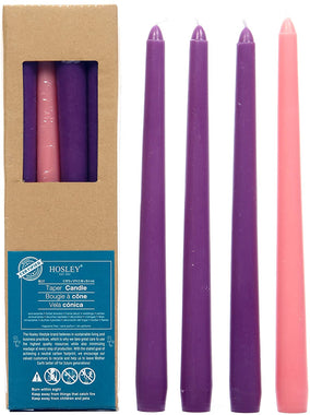 Set of 4 Pink and Purple 10 Inch High