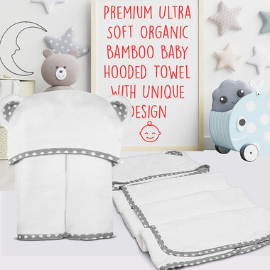 Bamboo Hooded Baby Towel – Luxurious, Large and Super Absorbent