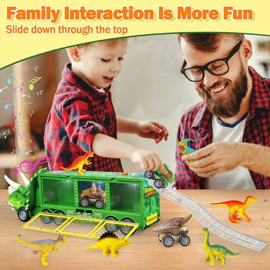Dinosaur Toy Truck for Kids 3-7 with Flashing Lights