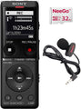 Sony Digital Voice Recorder UX Series, 4 GB Built-in Storage, Expandable via MicroSD