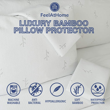 FeelAtHome Cooling Bamboo Pillow Protector