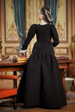 Doll 12-in, Wearing Black Dress and Cameo Brooch
